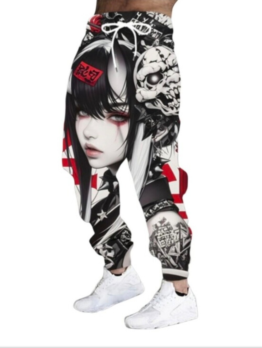 Graphic Anime Black & Red Jogger Pants